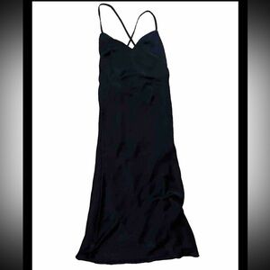 Urban outfitters black strappy back slip dress medium